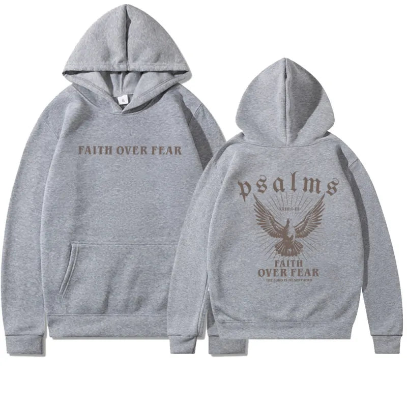 Embrace strength and confidence with our "Faith Over Fear" hoodie