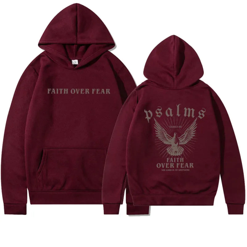 Embrace strength and confidence with our "Faith Over Fear" hoodie